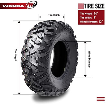 WANDA 2 ATV/UTV Tires 24X8-12 24X8X12 P3501 All Terrain - 10374 - size: 24X8-12