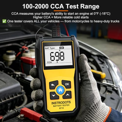 Car Battery Tester, 6V 12V 24V Automotive Battery Analyzer, 100-2000 CCA