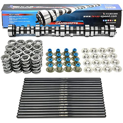 Texas Speed TSP 228R 228/228 .600"/.600" Camshaft, Spring Kit, and Chromoly Pushrods. 4.8 5.3 5.7 6.0 LS Cam - size: Camshaft and Spring Kit