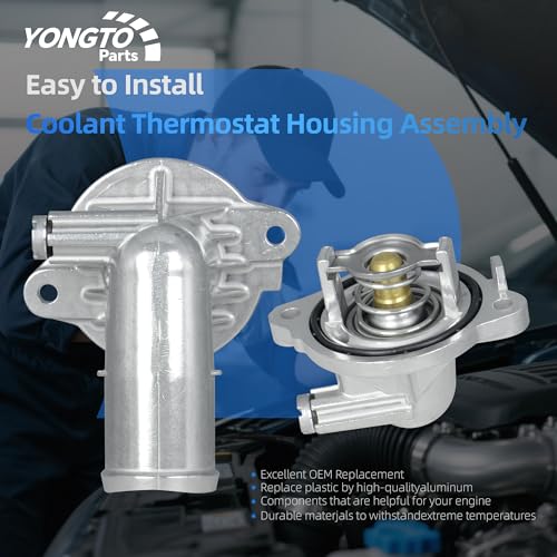 5184977AD Upgraded Aluminium Engine Coolant Thermostat Housing Assembly Compatible with Chrysler 300, Dodge Challenger Charger 2011-2023 Replace OE 902-3035 5184977AE