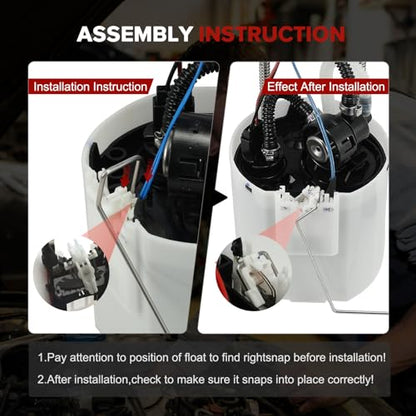 E4123M Electric Fuel Pump Module Assembly Compatible with Chevrolet Silverado 1500 GMC Sierra 1500 2014-2018 4.3L 5.3L 6.2L V6 V8 Replace# 13513407 13582491 SP6714M FG1832