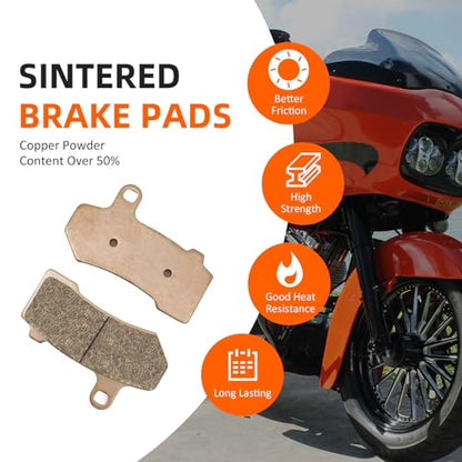 3 Sets Front Rear Brake Pads Sintered for Harley Davidson Road King Road Glide Street Glide Electra Glide 2008-2020 Ultra Limited 2014-2020 Street Rod Night Rod V-Rod Tri Glide