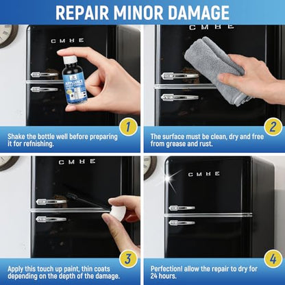 Appliance Paint Black Appliance Acrylic Touch Up Paint Enamel High-Gloss Black Touch Up Paint Pen Scratch Repair for Appliances Refrigerators Metal Surfaces Dishwasher Dryer Microwave Washers 1.5oz - color: Gloss Black
