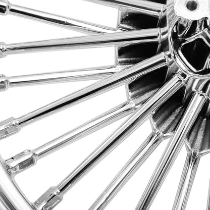 TOFR 21x3.5 18x3.5 Chrome Fat Spoke Wheels For Harley Touring Baggers 84-08 - color: Chrome, size: Front:21x3.5 Rear:18x3.5