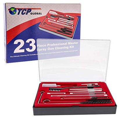 TCP Global 23 Piece Airbrush Cleaning Kit with Case - Paint Gun Cleaning
