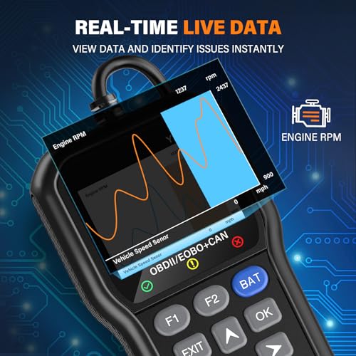 BluSon YM319 OBD2 Scanner Diagnostic Tool with Battery Tester, Scan Tool - color: Black