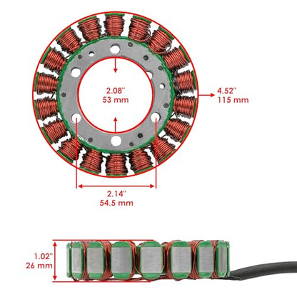 Caltric Stator and Regulator Rectifier Compatible With Yamaha V-Star 650 Xvs650 Classic Silverado Custom 2004-2010 / Xvs650 V-Star 650 Silverado 2004-2010