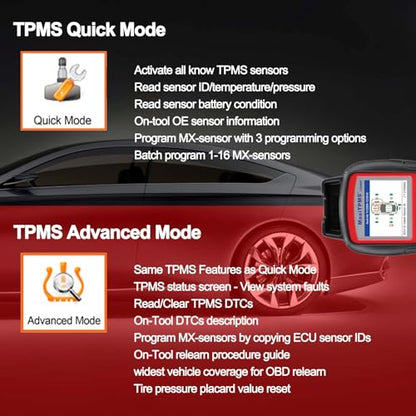 Autel MaxiTPMS TS508WF Kit TPMS Programming Tool with 8 pcs MX Sensors