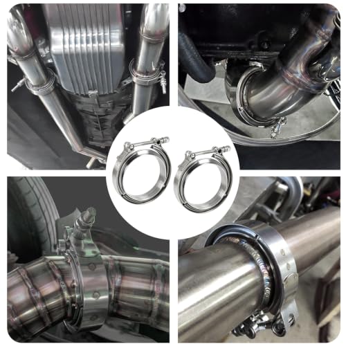 4" V-Band Flange Clamp Kit W/Ridge 2PC Stainless Steel For Exhaust Downpipe - size: 4.0"