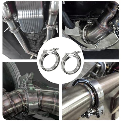 4" V-Band Flange Clamp Kit W/Ridge 2PC Stainless Steel For Exhaust Downpipe - size: 4.0"