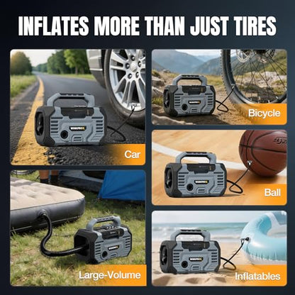 WORKPROX 150PSI Portable Tire Inflator, 12V DC & 20V Battery