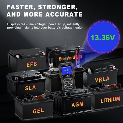 BT60 PRO 2-120AH Battery Tester 6V/12V/24V 100-3000 CCA QR Report - color: Black-Grey