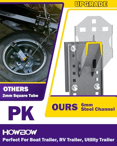 Sturdy Spare Tire Carrier fit Boat Camper RV Trailer Holds up to 150 Lbs, Heavy Duty Spare Tire Mount Bracket with 3-Point Fixed Method Fits Most 4/5/6 Lugs Wheels, No Rust and Deformation