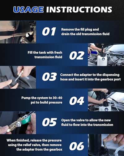 3L Transmission Fluid Transfer Pump, Manual Fluid Transfer Pump Kit with 12 ATF Adapters, Automotive Transmission Filler Service System for Transmission, Differential and