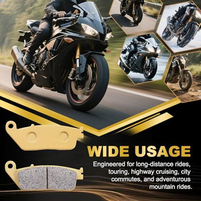 S SYUU Front Rear Brake Pads Set Compatible with Harley Davidson Dyna Street Bob, Wide Glide, Super Glide, Fatboy, Softail Deluxe, Heritage Softail Classic, Softail Custom, Softail Slim FA457F FA458R