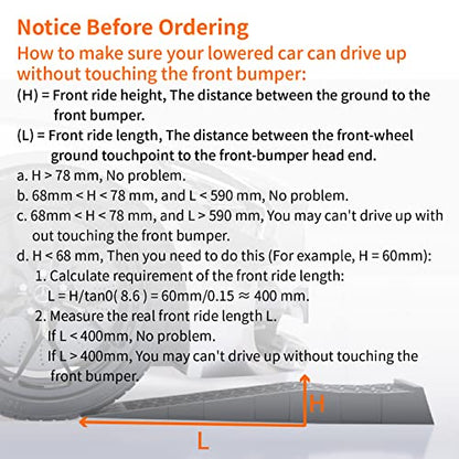 OULEME Low Profile Car Service Ramp, for Oil Changes & Maintenance, 2 Pack - size: L27.5" (2 PACK)