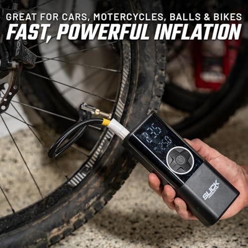 Slick Products Portable Air Pump Tire Inflator & Air Compressor - 150 PSI