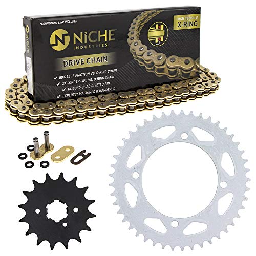 NICHE Drive Sprocket Chain Combo for Yamaha Virago V-Star 250 Route 66 XV250 Front 16 Rear 45 Tooth 520V-X X-Ring 114 Links - size: X-Ring Chain