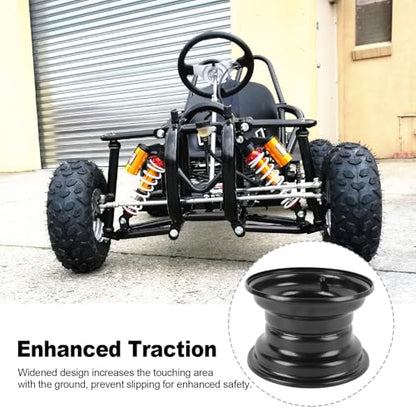 Acouto 145/70 6 Go Kart Wheel Rim 3 Holes 6 Inch Wheel Rim Aluminum Alloy Rims Enhanced Traction Stylish Look for ATV Quad Dirt Bike Ride On Mower
