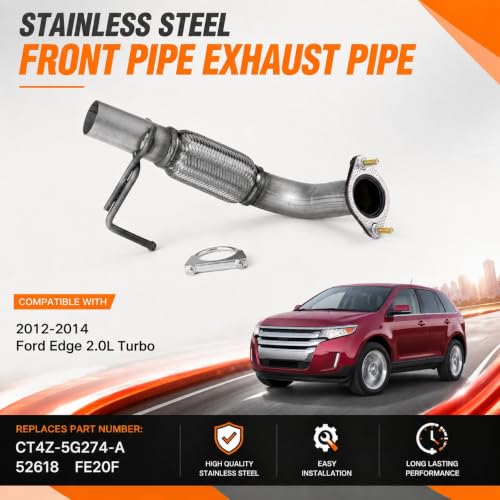 52618 Flex Exhaust Pipe Direct Fit for 2012-2014 Ford Edge 2.0L Turbo FE20F - size: 2012-2014 Ford Edge