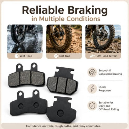 Front & Rear Brake Pads for Yozma in 10 Tuttio Soleil 01 Electric Dirt Bike