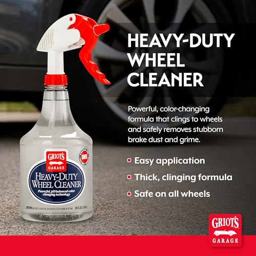 Griot's Garage Heavy-Duty Wheel Cleaner for All Wheel Finishes, Breaks Down and Removes Stubborn Brake Dust and Grime, PH Balanced, Non-Acidic, 11026, 35oz - size: 35 Fl Oz (Pack of 1)