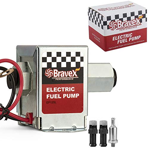 Bravex Inline Electric Fuel Pump Universal DC 12V Low Pressure 2.5-4 PSI Petrol Diesel (EP12S) - color: EP12S(2.5-4 PSI)