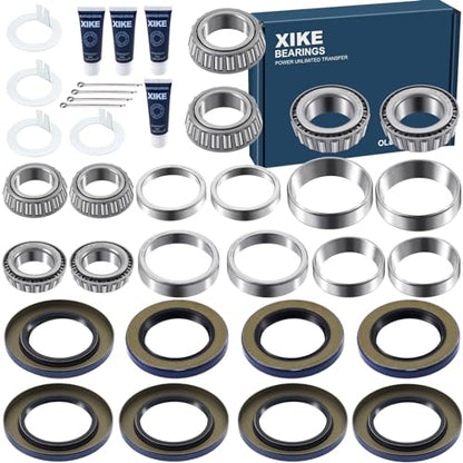 XiKe 25580 25520 & LM67048 LM67010 Trailer Bearings Wheel Hub Kit, 4 Sets - size: 25580/20 ＆ LM67048/10 + Seal ID 2.125'' ＆ 2.250'', style: Pack 4 Set