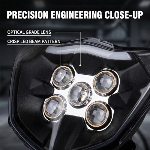 AnXin Dirt Bike LED Headlight for CRF250R CRF250F CRF450R CRF250L CRF450L - color: red