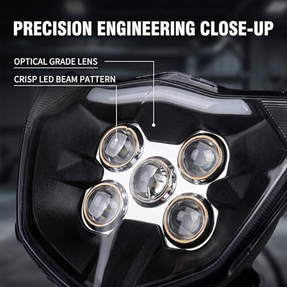 AnXin Dirt Bike LED Headlight for CRF250R CRF250F CRF450R CRF250L CRF450L - color: red