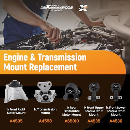 maXpeedingrods 5PCS Engine Trans Torque Mount Kit for Honda CRV - size: for Honda CRV 2.4L 2007-2011