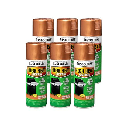 Rust-Oleum High Heat Ultra Aged Copper Spray Paint - color: Aged Copper, size: 12 Ounce (Pack of 6)