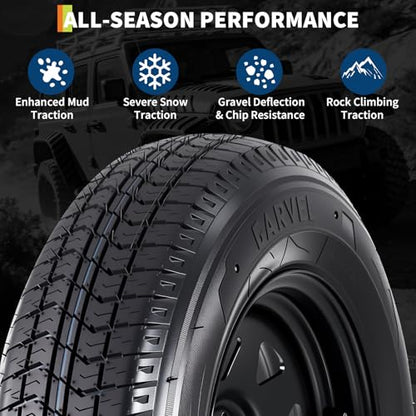 GarveeTech 2-Pack Trailer Tire On Rim ST205/75D15 Trailer Tires and Wheels 5 Lug on 4.5 in PCD Trailer Tires with 15 in Rims Load Range C 6PR Black - size: ST205/75D15