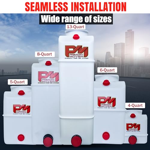 6 Quart Poly Hydraulic Replacement Reservoir – Poly Tank and Hydraulic Oil Tank for Power Units, Dump Trucks, Trailers, RVs and Boats