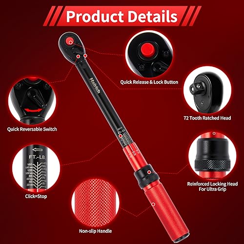 Hairich torque wrench 1/2, 10-170ft.lb/13.6-230Nm, ±3% HIGH PRECISION - size: 1/2" 10-170 FT.LB