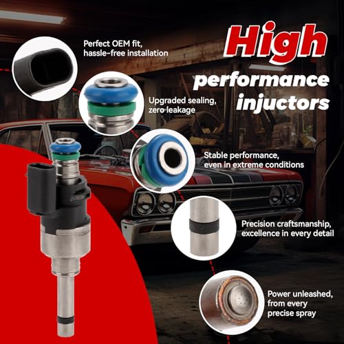4-Pack Fuel Injectors Set | Compatible with Ford Escape 2017-2019 Fusion 2014-2020 1.5L L4 Turbo VIN:D| Replaces FJ1235 DS7Z9F593A CM5257 - size: 4 X FJ1235