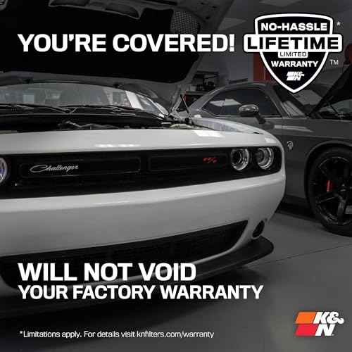 K&N Cold Air Intake System: High-Flow Air Filter, Increase Performance & Acceleration: Compatible with 2011-2023 Chrysler/Dodge: 300, Challenger, Charger, 69-2544TP - style: Metal