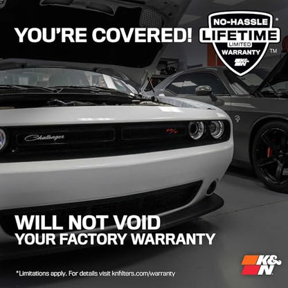K&N Cold Air Intake System: High-Flow Air Filter, Increase Performance & Acceleration: Compatible with 2011-2023 Chrysler/Dodge: 300, Challenger, Charger, 69-2544TP - style: Metal