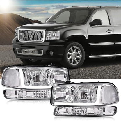 G-PLUS LED Headlights Assembly Fit GMC Sierra 1500HD 2500HD 3500 1999-2007 - size: [LED Clear] 1999-2007 Sierra