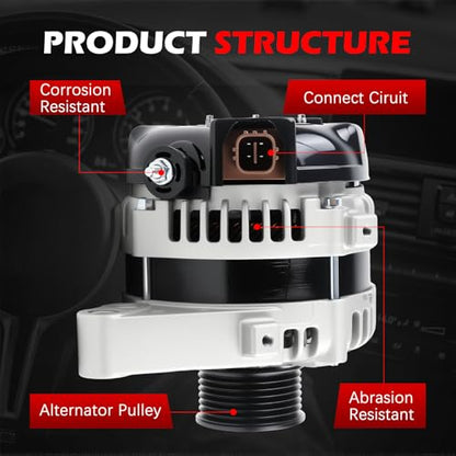 11324 Alternator 100A 12V for 2007 FJ Cruiser 2008 FJ Cruiser 2009 FJ Cruiser V6 4.0L，High Output Alternator OE 1042104921, 90295623, 27060-31120, 27060-0P030, 11324N - size: 11324 | 100A