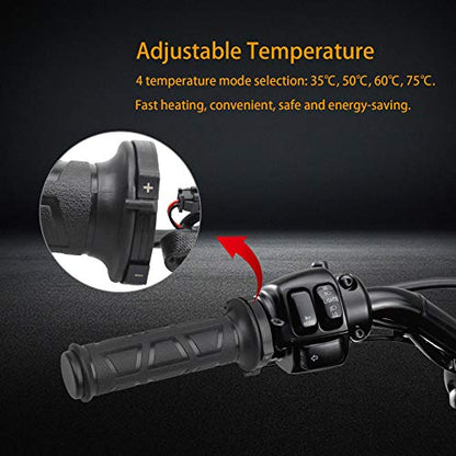 NTHREEAUTO Universal 7/8'' Heated Grips Motorcycle Handlebar Grip Compatible with Harley Honda Kawasaki Yamaha Dirt Bike ATV