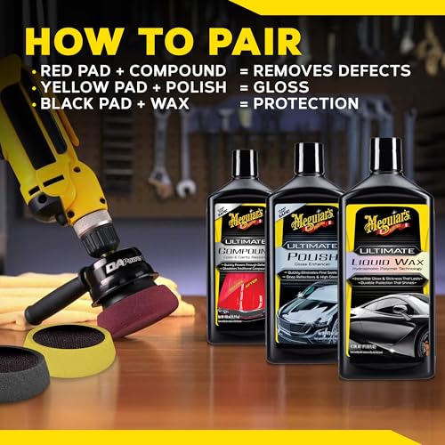 Meguiar's G3500 Dual Action Power System Tool, Boost Your Auto Care Arsenal with This Car Detailing Tool, Apply Product and Remove Imperfections, Conveniently Attaches to Most Standard Drills