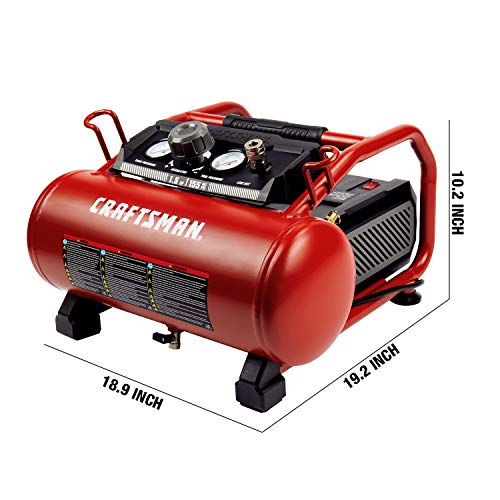 Craftsman 3 Gallon Hot Dog Air Compressor, Oil-Free 155 PSI
