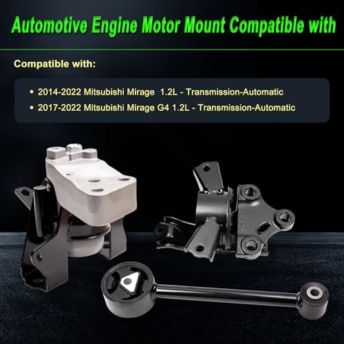 Motor Mount Kit for 14-22 Mitsubishi Mirage 1.2L Auto Trans - size: 3 pieces