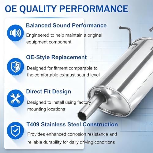 Exhaust Rear Muffler Compatible with Honda CR-V 2.4L 2015-2016 CRV45 - size: 15-16 Honda CR-V