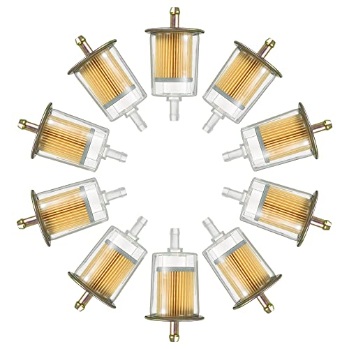 5/16" Universal Fuel Filters Industrial Tractors Cars Trucks Motorcycles Gas Powered Engine Inline Gas Fuel Line 10 Pack