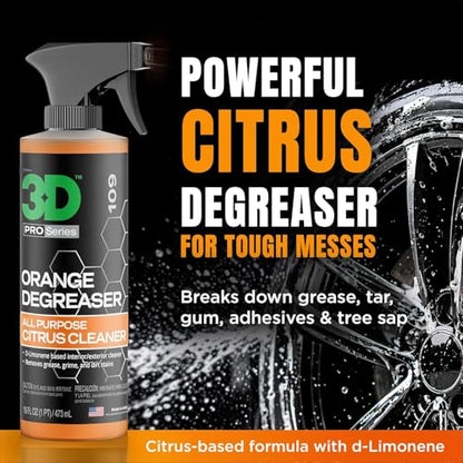 3D Orange Degreaser 1 Gallon - Citrus Multi-Surface Cleaner | Removes Grease & Grime from Plastic, Metal, Vinyl, Leather, Carpet | Interior & Exterior Use - size: 128 Fl Oz (Pack of 1)