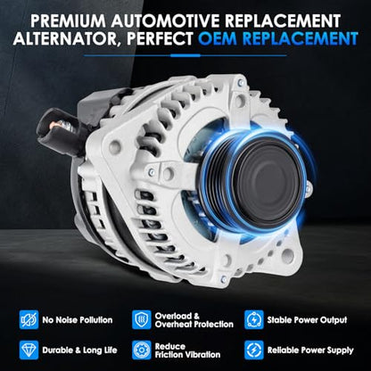 11775 Car Alternators Fit for Honda Odyssey Alternator 2014-2017 V6 3.5L Automotive Replacement Alternators 31100RV0A11, 31100RV0A12, 31100RV0A12RM - size: #11775N, 11775 Alternator