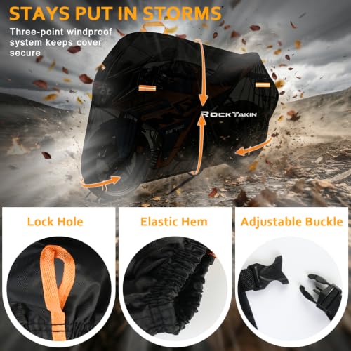 Motorcycle Cover Waterproof Outdoor 300D Motorcycle Cover 96" - size: 96"L x 41"W x 50"H