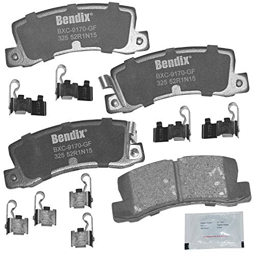Bendix Priority1 CFC325 Ceramic Rear Brake Pads for Lexus ES250 1991-1990, ES300 1999-1992, RX300 2003-1999, Toyota Camry 1999-1988, Celica 1999-1986, Solara 2000-1999 - size: CFC325